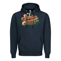 Navy senior 2023 soccer Zipper Hoodie - NancyCooperArtShop