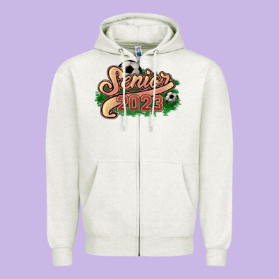 Senior 2023 Soccer Zipper Hoodie Designed By Nancycooperartshop