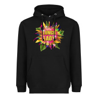 Black lunch lady tie dye sunflower Heavyweight Hoodie - BarkalooDesign