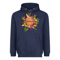 Navy lunch lady tie dye sunflower Heavyweight Hoodie - BarkalooDesign