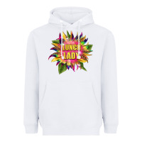 White lunch lady tie dye sunflower Heavyweight Hoodie - BarkalooDesign