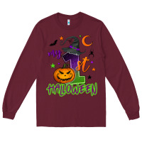 Burgundy My first Halloween Long Sleeve Tee - NancyCooperArtShop