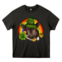 Asphalt st patricks day baby cow shamrock rainbow gold Heavy Core Tee - RanaPortraitStore