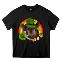 Black st patricks day baby cow shamrock rainbow gold Heavy Core Tee - RanaPortraitStore