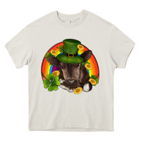 Cream st patricks day baby cow shamrock rainbow gold Heavy Core Tee - RanaPortraitStore