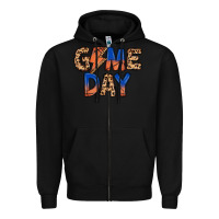 Black game day basketball Zipper Hoodie - MaliasSmallBusiness