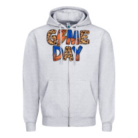 Heather Grey game day basketball Zipper Hoodie - MaliasSmallBusiness