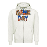Oatmeal Heather game day basketball Zipper Hoodie - MaliasSmallBusiness