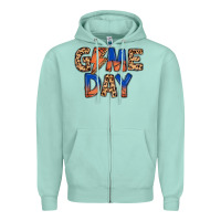 Seafoam game day basketball Zipper Hoodie - MaliasSmallBusiness