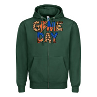 Sports Green game day basketball Zipper Hoodie - MaliasSmallBusiness
