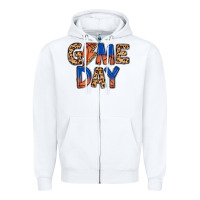White game day basketball Zipper Hoodie - MaliasSmallBusiness