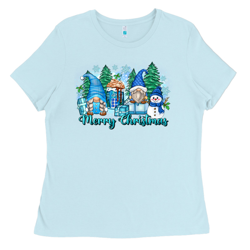 Merry Christmas Snowman Gnomes Ladies Tee by Zillion Design Studio | Teevron