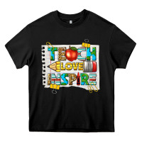 Black teach love inspire Heavy Core Tee - texasbilliewilder