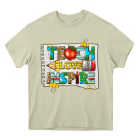 Mossy teach love inspire Heavy Core Tee - texasbilliewilder