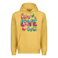 Antique Gold live love fight breast cancer Premium Hoodie - texasbilliewilder