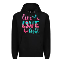 Black live love fight breast cancer Premium Hoodie - texasbilliewilder