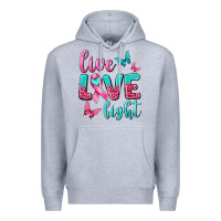 Heather Grey live love fight breast cancer Premium Hoodie - texasbilliewilder
