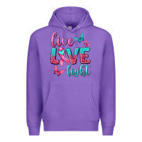 Purple live love fight breast cancer Premium Hoodie - texasbilliewilder