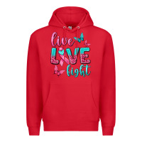 Red live love fight breast cancer Premium Hoodie - texasbilliewilder