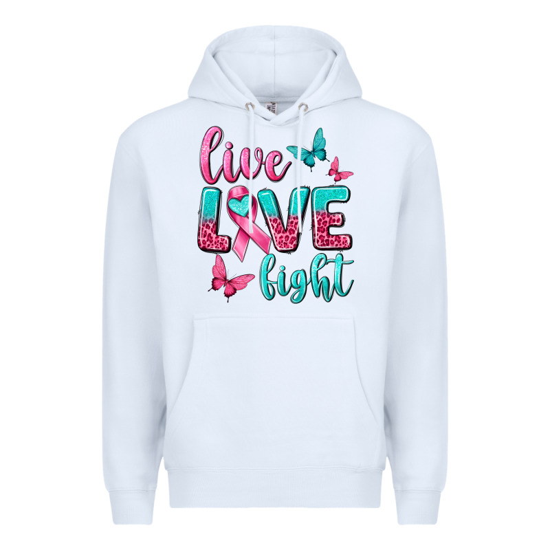 Live Love Fight Breast Cancer Premium Hoodie by texasbilliewilder | Teevron