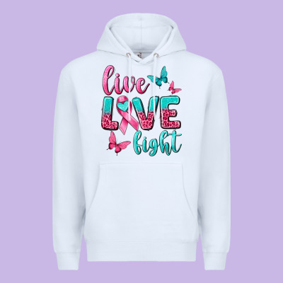 Live Love Fight Breast Cancer Premium Hoodie Designed By Texasbilliewilder