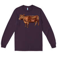 Plum red angus cow Long Sleeve Tee - LillyAllenDesigns