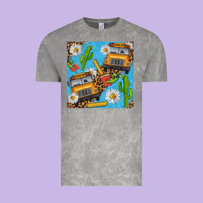 School Bus Seamless Pattern Vintage Tee Designed By Bundleandbundleshop