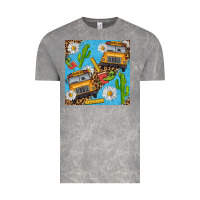 Cloud Rock school bus seamless pattern Vintage Tee - BundleAndBundleShop