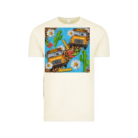 Vintage Arctic school bus seamless pattern Vintage Tee - BundleAndBundleShop