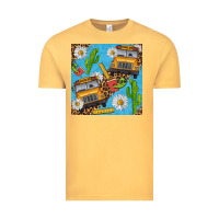 Vintage Mustard school bus seamless pattern Vintage Tee - BundleAndBundleShop