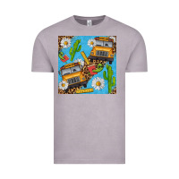 Vintage Zinc school bus seamless pattern Vintage Tee - BundleAndBundleShop