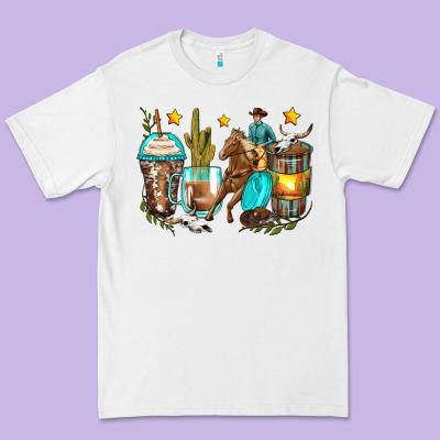 Cowboy Coffee Cups Premium Tee Designed By Zillion Design Studio