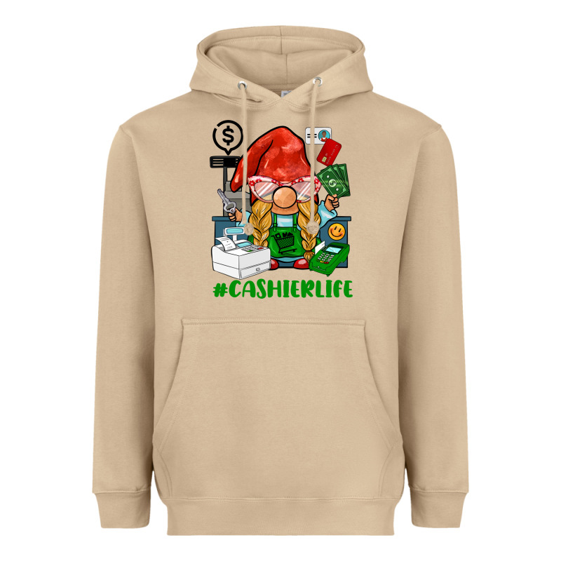 Cashier  Life Gnome Heavyweight Hoodie by BarkalooDesign | Teevron