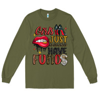 Army Green girls just wanna have funds Long Sleeve Tee - JahusDesignShop
