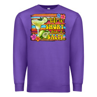 Purple life is short make it salty Premium Sweatshirt - Jasminsmagicworld