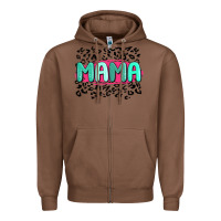 Chestnut mama leopard Zipper Hoodie - MaliasSmallBusiness