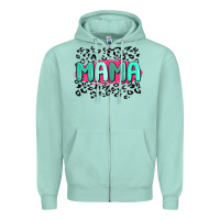 Seafoam mama leopard Zipper Hoodie - MaliasSmallBusiness