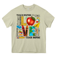 Mossy teach love inspire teacher Heavy Core Tee - texasbilliewilder