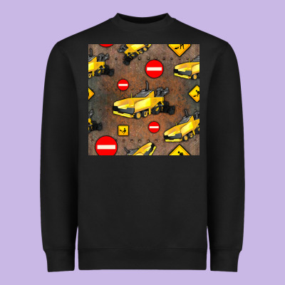 Asphalt Paver Seamless Pattern Heavyweight Sweatshirt Designed By Bundleandbundleshop