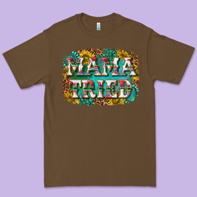 Western Mama Tried With Sunflowers And Gemstone Premium Tee Designed By Texasbilliewilder