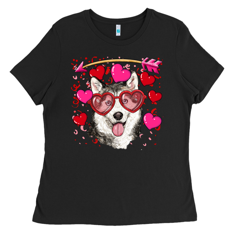 Valentine's Day Husky Ladies Tee by RanaPortraitStore | Teevron