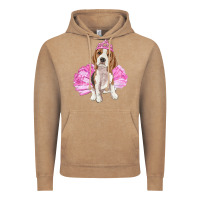 Vintage Coffee balerina beagle with tutu Vintage Hoodie - RanaPortraitStore
