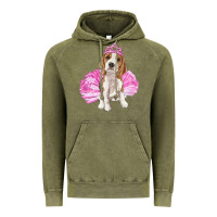 Vintage Olive balerina beagle with tutu Vintage Hoodie - RanaPortraitStore