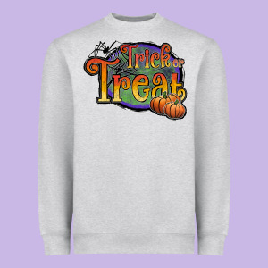 Trick Or Treat Black Heavyweight Sweatshirt Designed By Jahusdesignshop