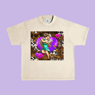 Cupid And Heart Urban Heavy Tee Designed By Adodesignshop