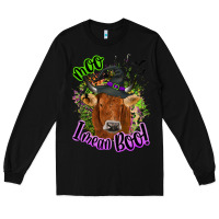 Black Moo i mean boo Cow Long Sleeve Tee - NancyCooperArtShop