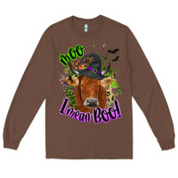 Chestnut Moo i mean boo Cow Long Sleeve Tee - NancyCooperArtShop