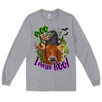 Heather Grey Moo i mean boo Cow Long Sleeve Tee - NancyCooperArtShop