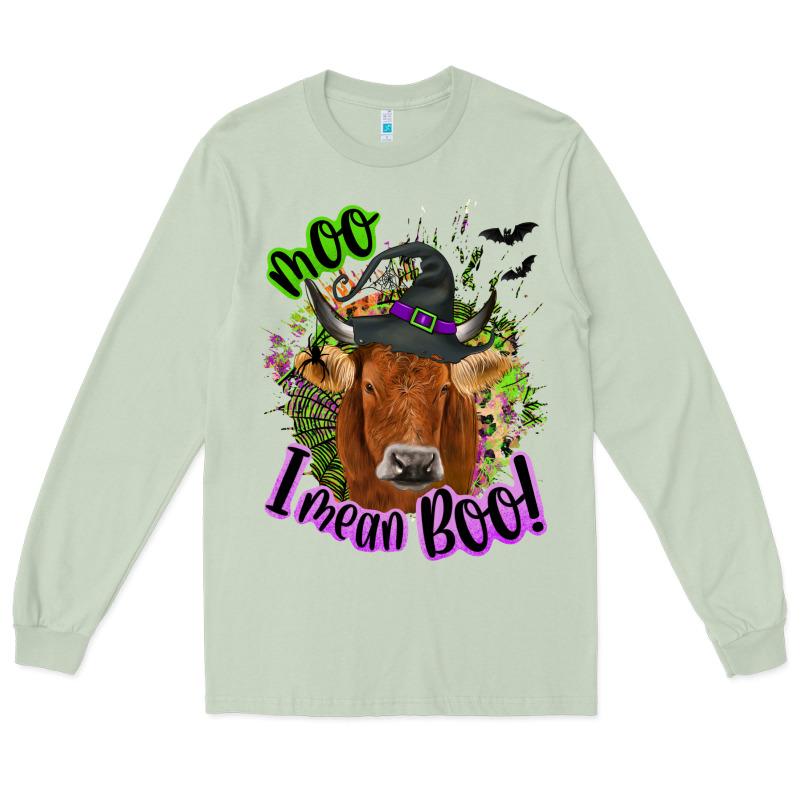 Moo I Mean Boo Cow Long Sleeve Tee by NancyCooperArtShop | Teevron