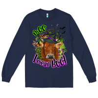 Navy Moo i mean boo Cow Long Sleeve Tee - NancyCooperArtShop